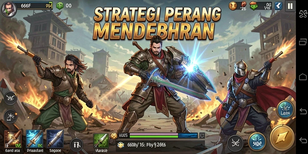 Tangkapan layar gameplay 666F menunjukkan aksi strategi yang mendebarkan.