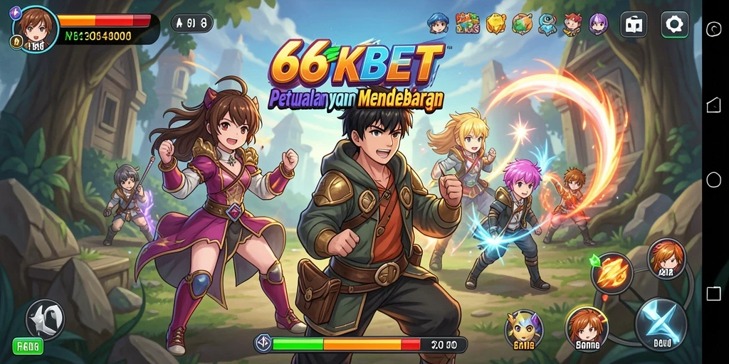 Screenshot menunjukkan aksi seru dari gameplay Anime 66KBET.