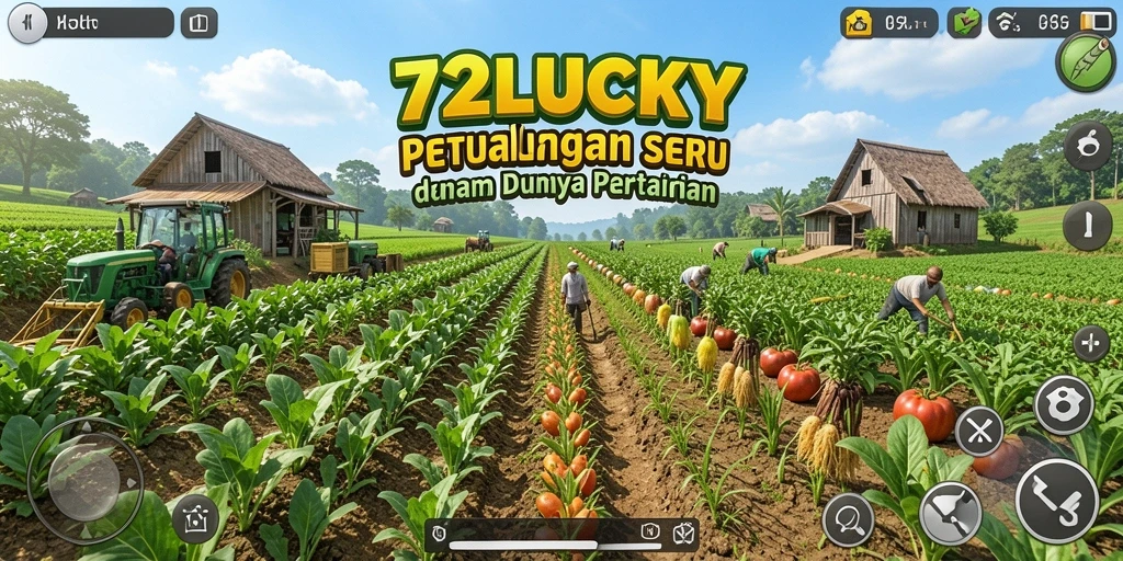 Tampilan gameplay 72LUCKY yang menampilkan aktivitas bertani yang seru.