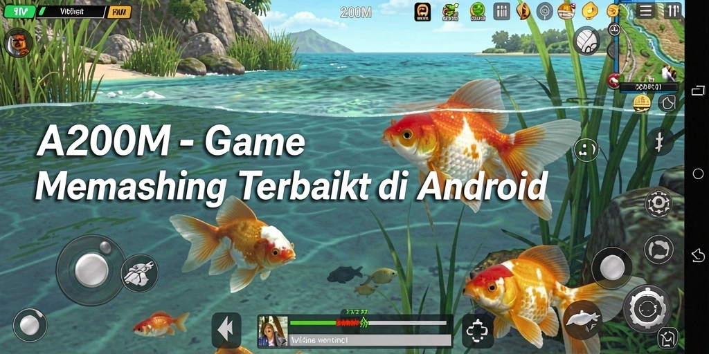Tampilan gameplay A200M yang menarik saat memancing di laut.