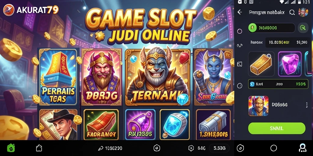 Tampilan menarik saat bermain slot AKURAT79 dengan tema yang beragam.