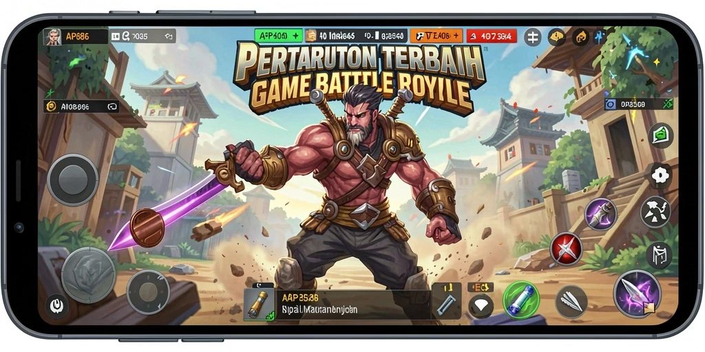 Gameplay intens dalam pertempuran Battle Royale.