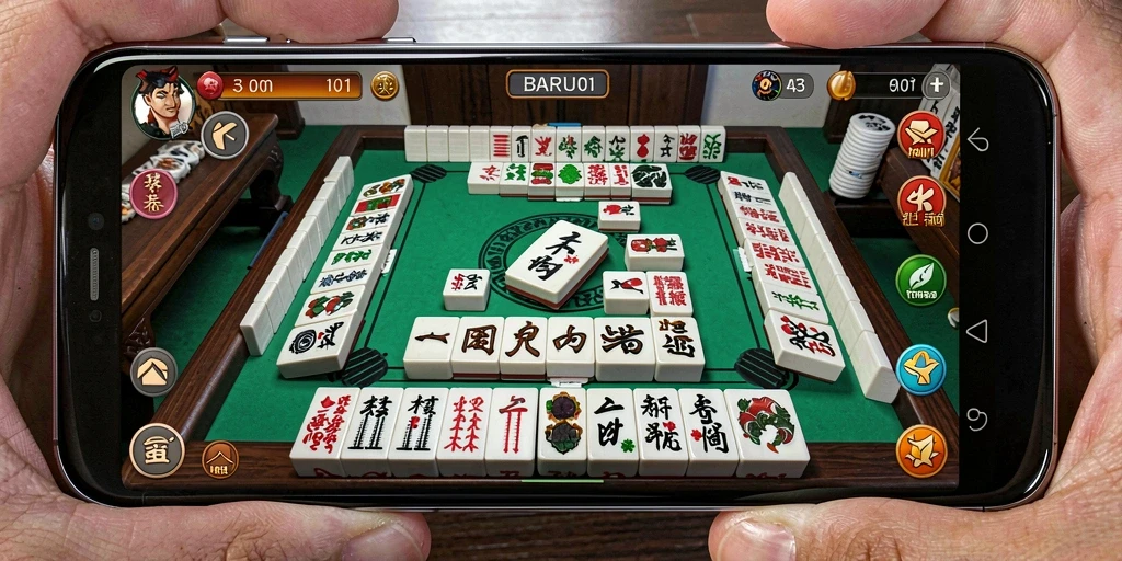 Tampilan gameplay Mahjong yang mendebarkan dan menantang di BARU01.