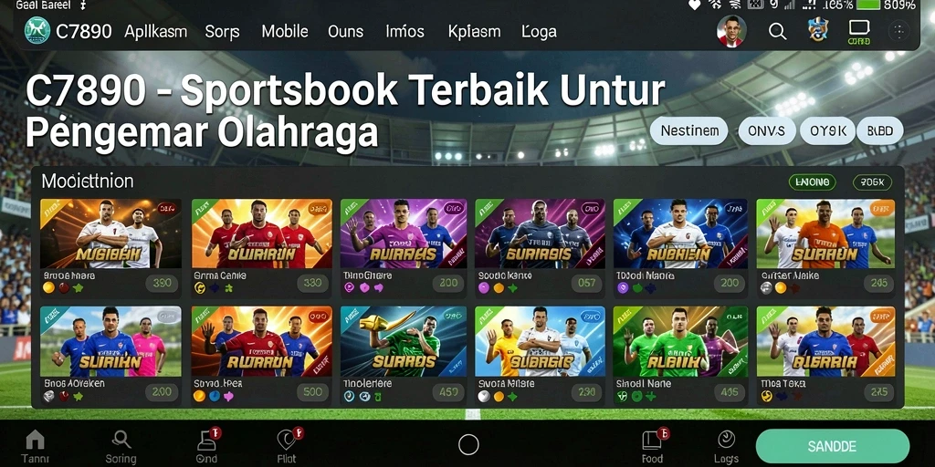 Tangkapan layar utama C7890 menampilkan pengalaman taruhan olahraga yang mendebarkan.