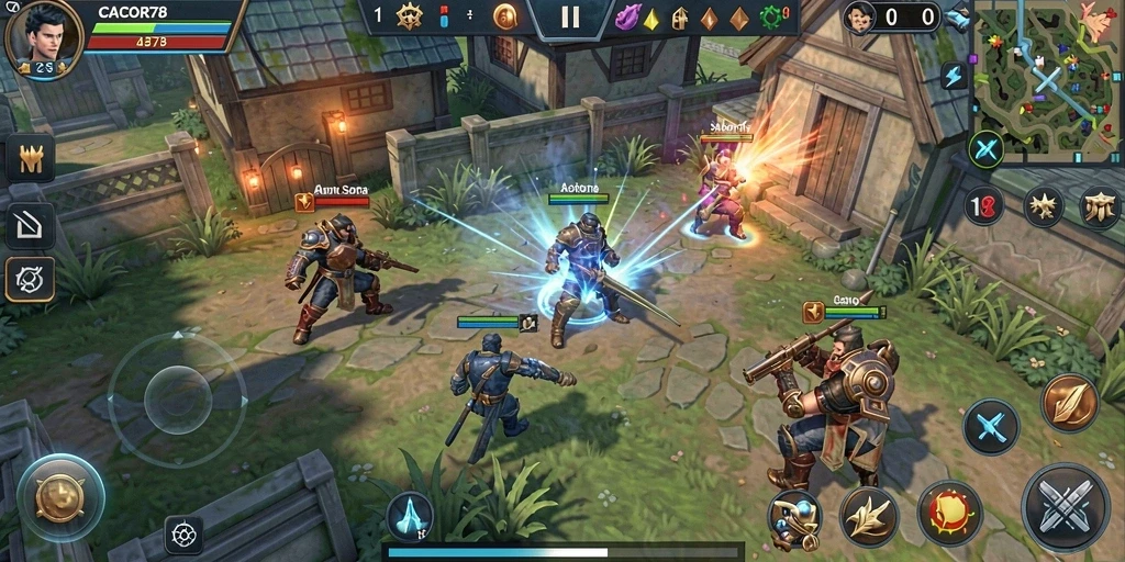 Screenshot gameplay CACOR78 dengan aksi pertempuran yang seru.