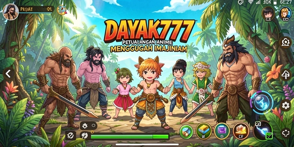 Tampilan gameplay DAYAK777 yang penuh aksi dan petualangan.
