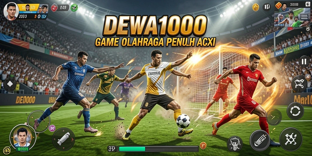 Tampilan gameplay menegangkan dalam DEWA1000 dengan aksi olahraga seru.
