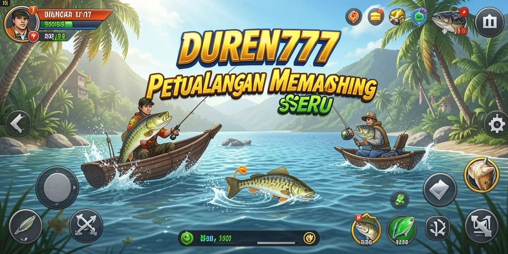 Tampilan gameplay DUREN777 yang menampilkan aksi memancing seru.
