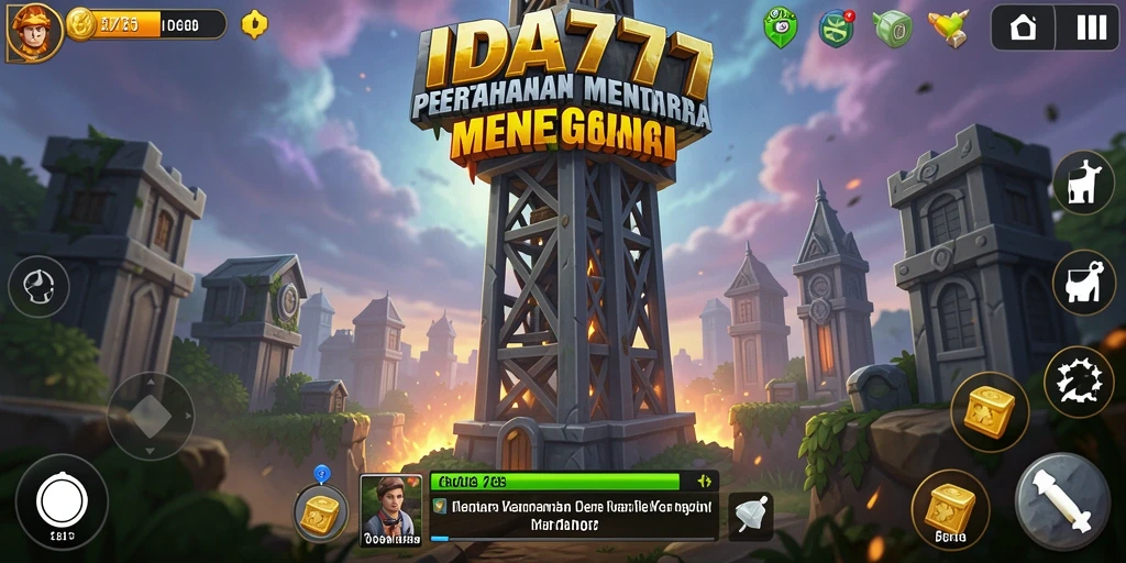 Screenshot gameplay IDA777 dengan menara pertahanan yang strategis.