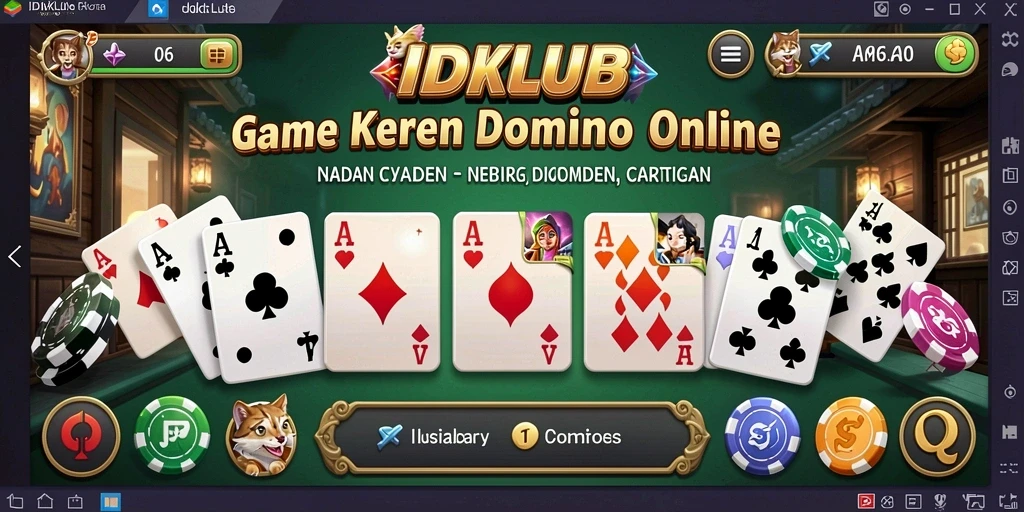 Tampilan gameplay seru dari permainan domino IDKLUB.