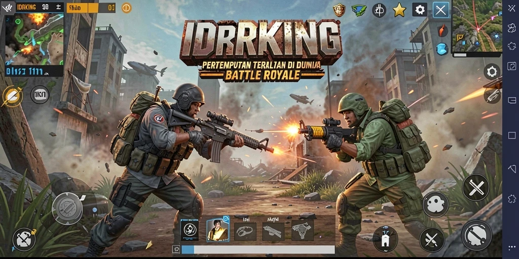 Gameplay seru dan menegangkan dari IDRKING dalam pertempuran Battle Royale.