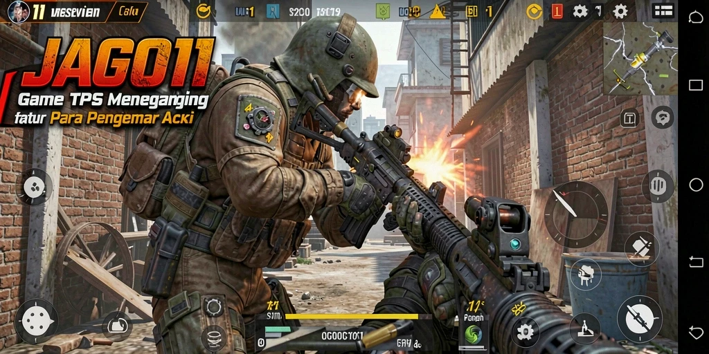 Screenshot JAGO11 menampilkan aksi tembak-menembak yang mendebarkan.