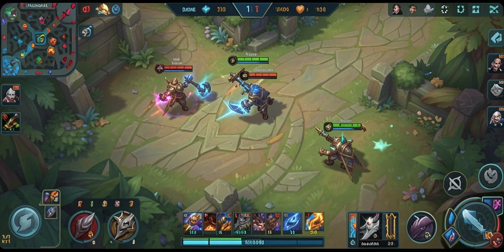 Screenshot menampilkan aksi seru dari permainan MOBA JURAGAN404.