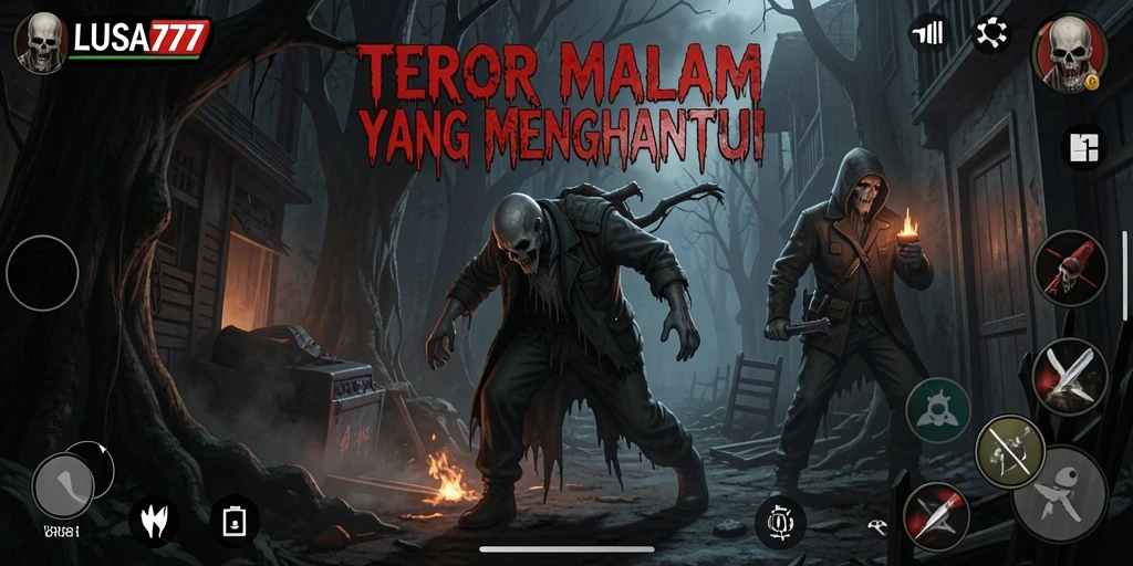 Tampilan gameplay menegangkan yang menggambarkan suasana Horror di LUSA777.