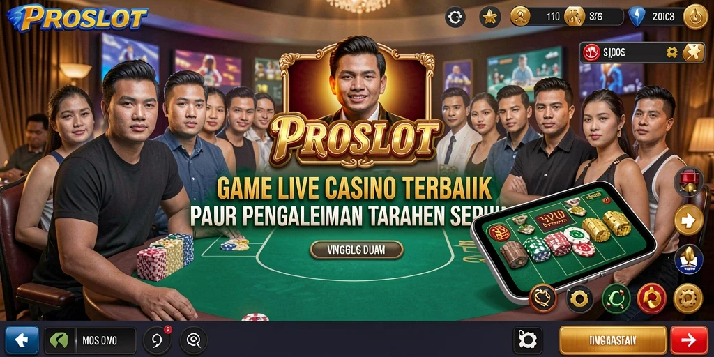 Tampilan gameplay seru dalam aplikasi Live Casino PROSLOT.