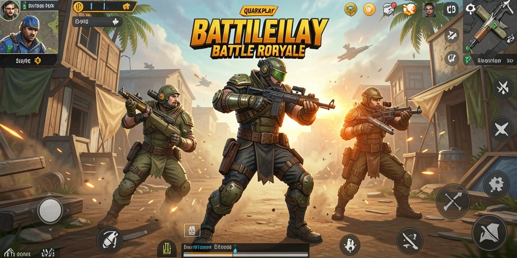 Screenshot menampilkan aksi mendebarkan dalam game Battle Royale.