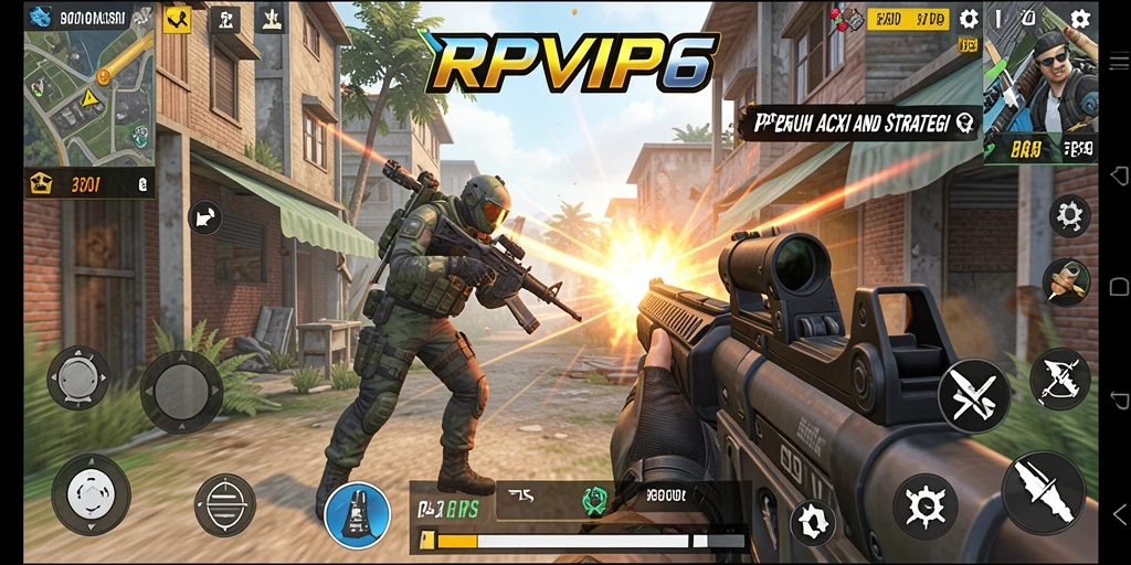 Tangkapan layar utama RPVIP6 menunjukkan aksi mendebarkan dalam gameplay TPS.