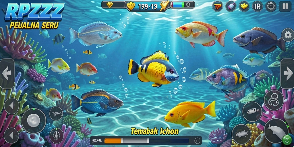 Screenshot menarik dari gameplay Tembak Ikan RPZZZ yang mendebarkan.