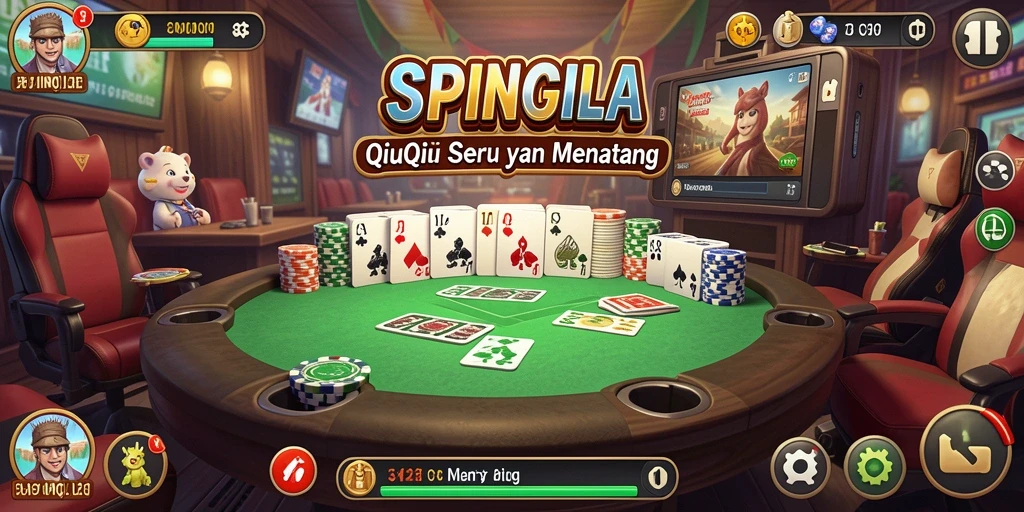 Screenshot SPINGILA menunjukkan aksi seru permainan QiuQiu.