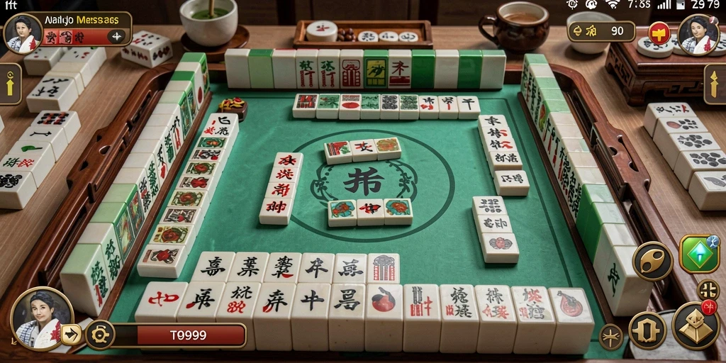 Gameplay T9999 yang menarik dalam permainan Mahjong.