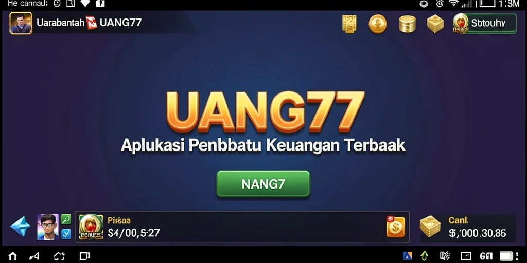 Tangkapan layar utama UANG77 menampilkan dashboard pengelolaan keuangan yang user-friendly.