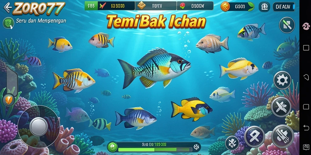 Tampilan gameplay ZORO77 yang menarik dengan aksi tembak ikan.